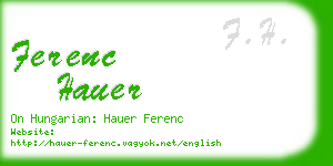ferenc hauer business card